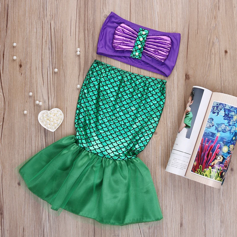 Hirigin/платье принцессы Ариэль с хвостом русалки для маленьких девочек