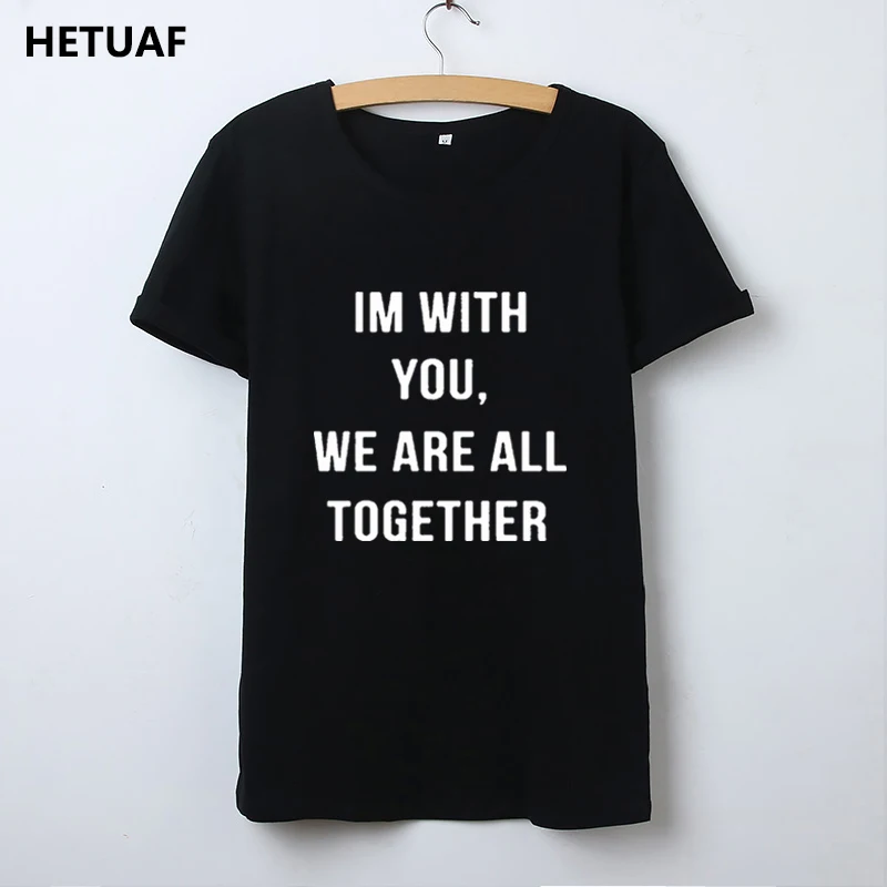 HETUAF Harajuku Cotton T Shirt Women We Are All Together Printed Tee Shirt Femme Vintage Short Sleeve Summer Tops T-shirt Women
HETUAF Harajuku Cotton T Shirt Women We Are All Together Printed Tee Shirt Femme Vintage Short Sleeve Summer Tops T-shirt Women