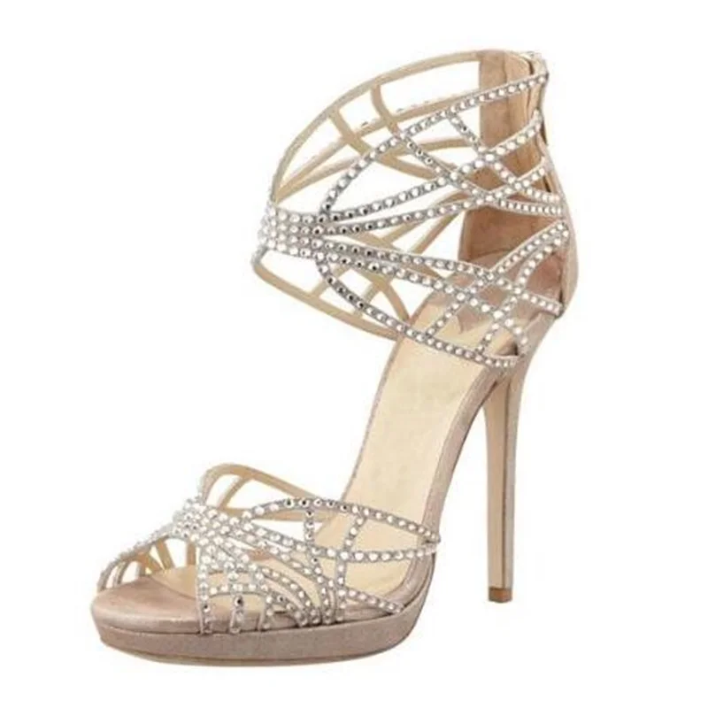 Hot Selling Turquoise Beige Suede Leather Strappy Sandals Cut-out Cage Shoes For Women Back Zipper Crystal Embellised Sandals
Hot Selling Turquoise Beige Suede Leather Strappy Sandals Cut-out Cage Shoes For Women Back Zipper Crystal Embellised Sandals