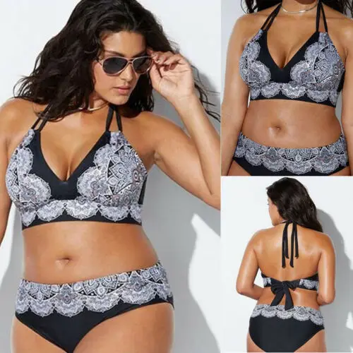 HIRIGIN NEW Women Stylish Plus Size 2 Piece Set Swimwear Bandage Push-up Padded Halter Neck Bathing Suit XL-5XL HOT
HIRIGIN NEW Women Stylish Plus Size 2 Piece Set Swimwear Bandage Push-up Padded Halter Neck Bathing Suit XL-5XL HOT