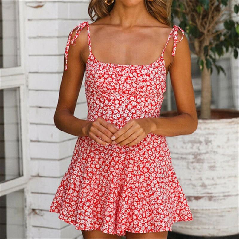 Summer Womnen Boho Dress Sexy Floral Sleeveless Dress Casual Ladies Party Dresses Beach Holiday Sundress Ladies Ruffle Dresses
Summer Womnen Boho Dress Sexy Floral Sleeveless Dress Casual Ladies Party Dresses Beach Holiday Sundress Ladies Ruffle Dresses