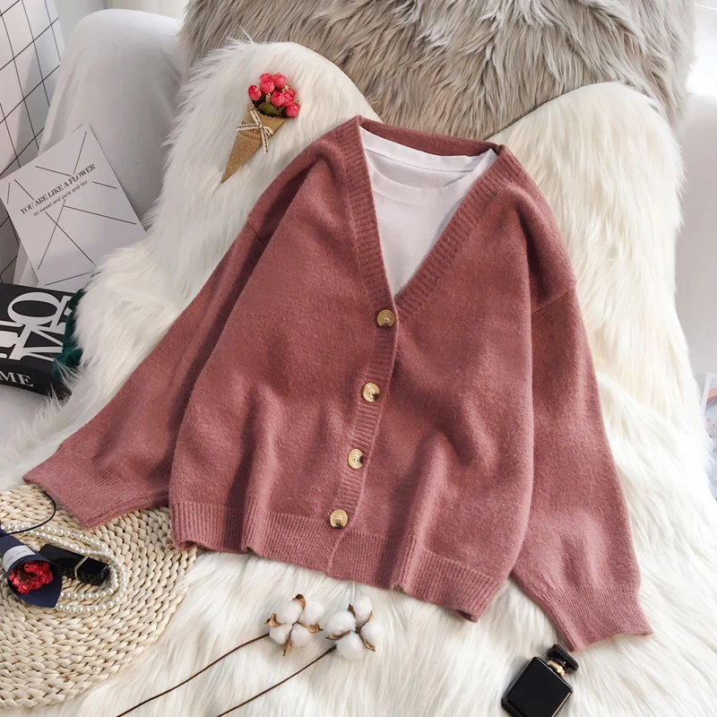 PEONFLY 22020 Autumn Winter Women Sweater Cardigans Solid Color Soft Cardigans Single Breasted Knitted Sweater Harajuku Coat
PEONFLY 22020 Autumn Winter Women Sweater Cardigans Solid Color Soft Cardigans Single Breasted Knitted Sweater Harajuku Coat