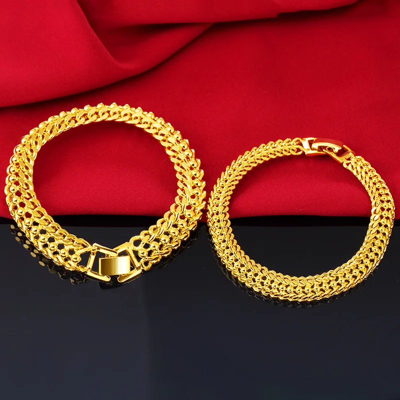 Big Vietnam Sand Gold Bracelets Couples Jewelry High Quality No Fade Gold Centipede Chain Bracelets for Women Men
Big Vietnam Sand Gold Bracelets Couples Jewelry High Quality No Fade Gold Centipede Chain Bracelets for Women Men