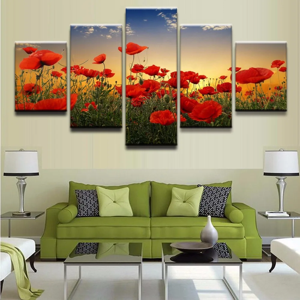 Modern Home Decor Canvas HD Prints Posters 5 Pieces Mother Nature's Poppy Flower Canvas Paintings Living Room Wall Art Pictures
Modern Home Decor Canvas HD Prints Posters 5 Pieces Mother Nature's Poppy Flower Canvas Paintings Living Room Wall Art Pictures