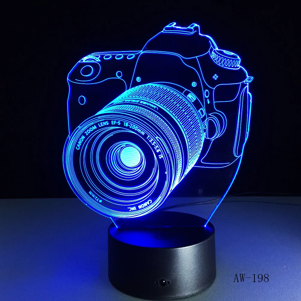 Новинка, камера Canon, 3D лампа, светодиодный светильник с питанием от батареи, сенсорный экран, 7 цветов, изменяющийся USB, настольный ночник, при...
Новинка, камера Canon, 3D лампа, светодиодный светильник с питанием от батареи, сенсорный экран, 7 цветов, изменяющийся USB, настольный ночник, при...