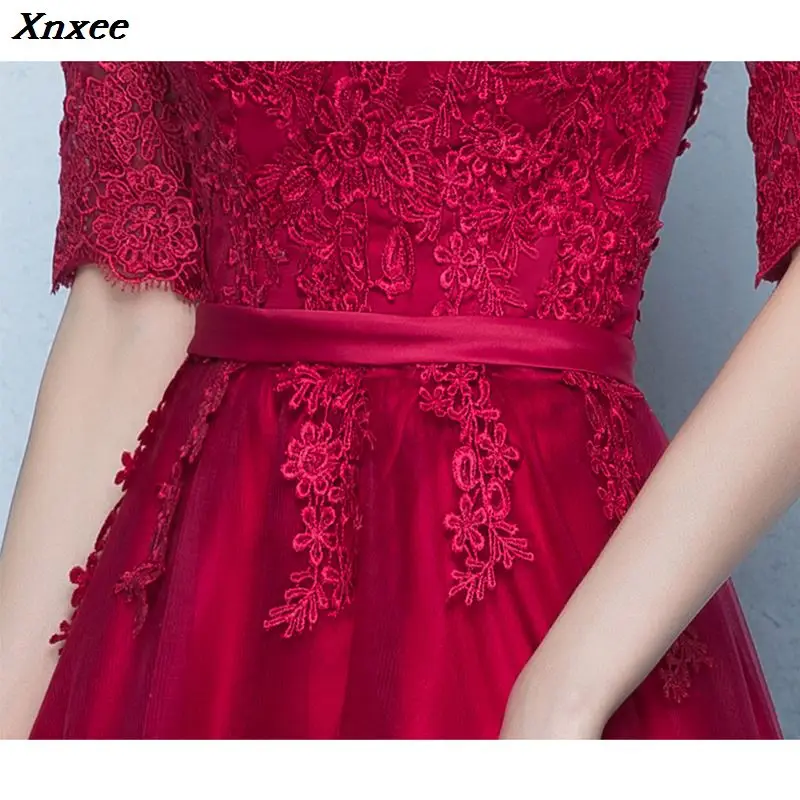 Wine Red Shoulderless Long Party Gowns Appliques Bandage Elegant Women Dress for Wedding Half Sleeve Tulle Dress Prom Xnxee
Wine Red Shoulderless Long Party Gowns Appliques Bandage Elegant Women Dress for Wedding Half Sleeve Tulle Dress Prom Xnxee