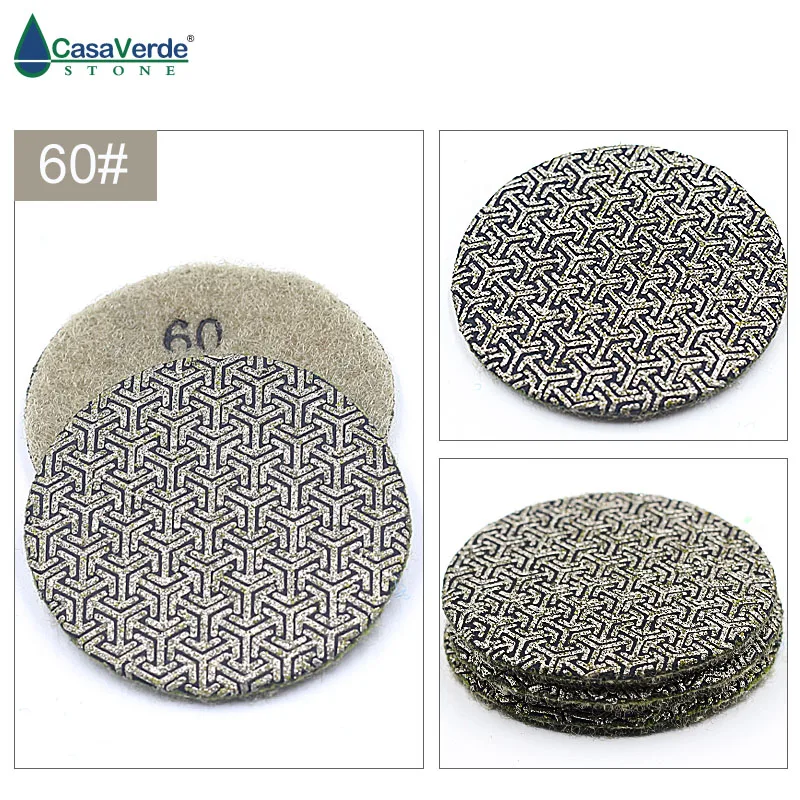 3pcs/set by grit 2 inch 50mm electroplated diamond polishing pads dry and wet for grinding stone diamond abrasive pads
3pcs/set by grit 2 inch 50mm electroplated diamond polishing pads dry and wet for grinding stone diamond abrasive pads