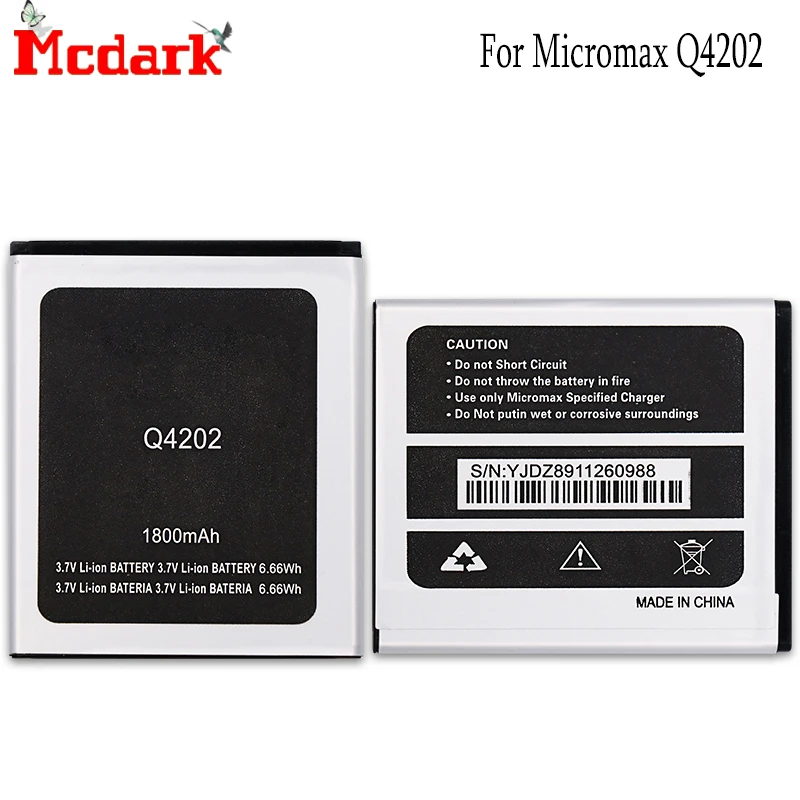 Mcdark Для Micromax Q4202 Батарея Замена Высокое качество 1800 мАч Резервное копирование