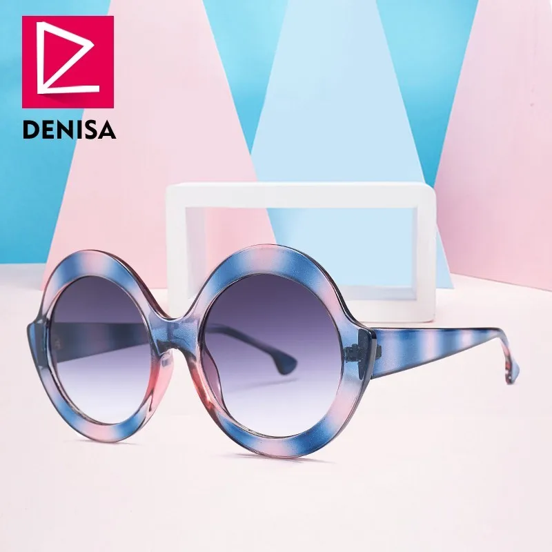DENISA итальянские очки бренд оверсайз Круглые Солнцезащитные для женщин 2019 Новые
