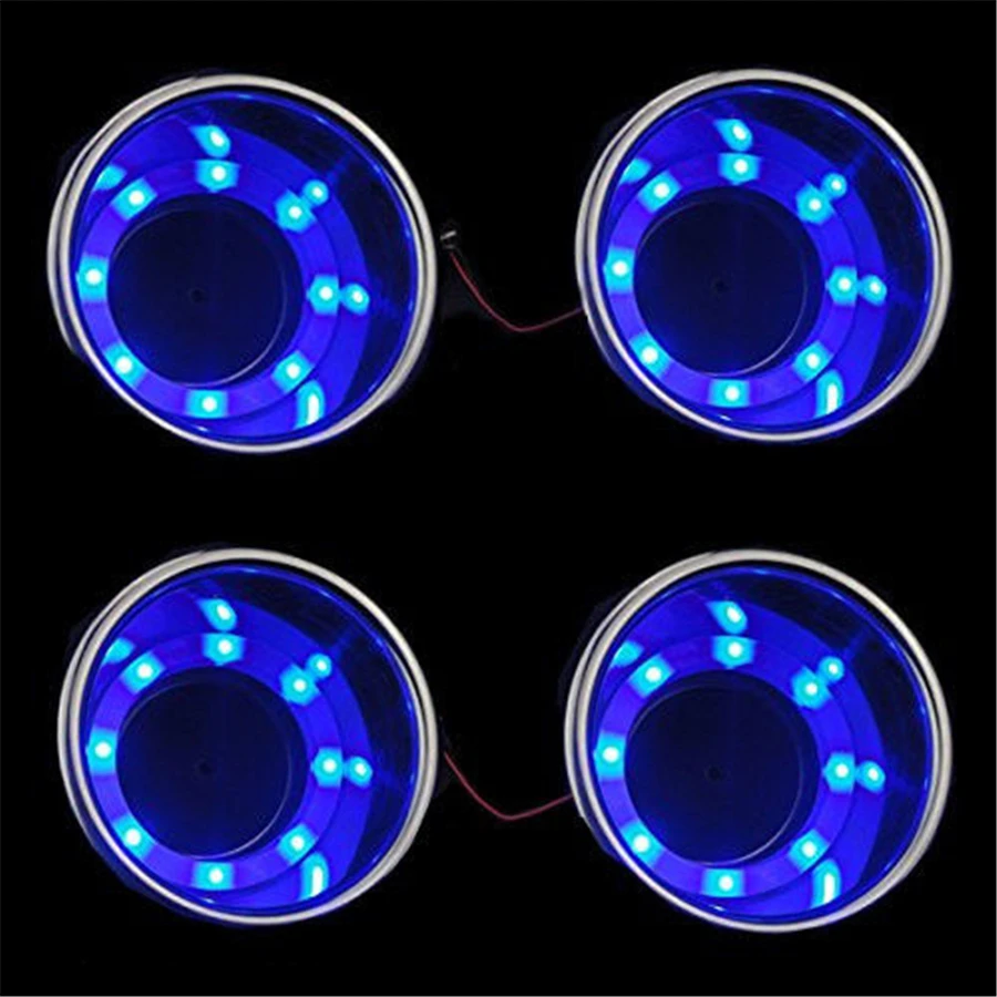 

4 Pcs/Lot Portable DC12V Blue LED Cup Drink Holders For Car Marine Inner Accessories