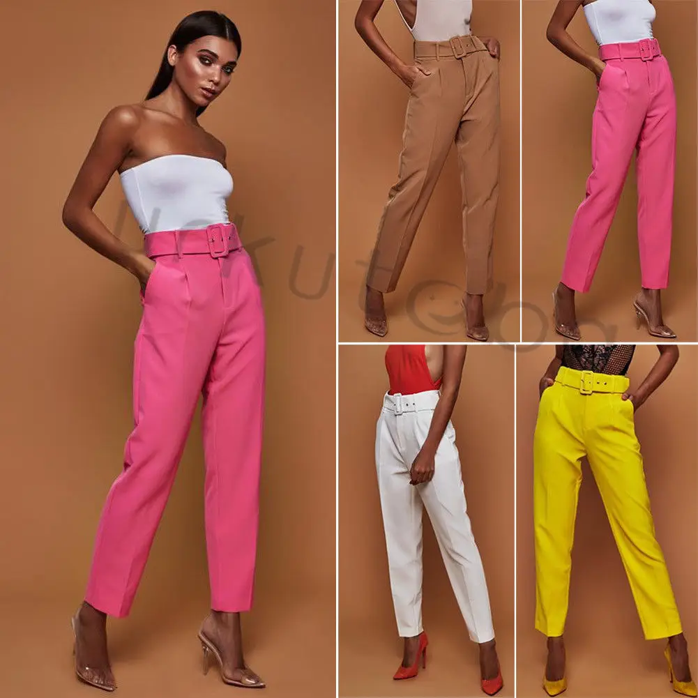 Women Lady OL Loose Pants Summer Beach Regular Casual Ankle Length Ruffle High Waist Trousers Belt Pant
Women Lady OL Loose Pants Summer Beach Regular Casual Ankle Length Ruffle High Waist Trousers Belt Pant