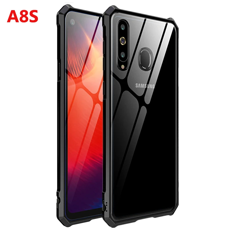 Бампер для Samsung A8S, телефонные чехлы, алюминиевый металлический бампер с прозрачной закаленной стеклянной задней крышкой для Samsung Galaxy A8S
Бампер для Samsung A8S, телефонные чехлы, алюминиевый металлический бампер с прозрачной закаленной стеклянной задней крышкой для Samsung Galaxy A8S