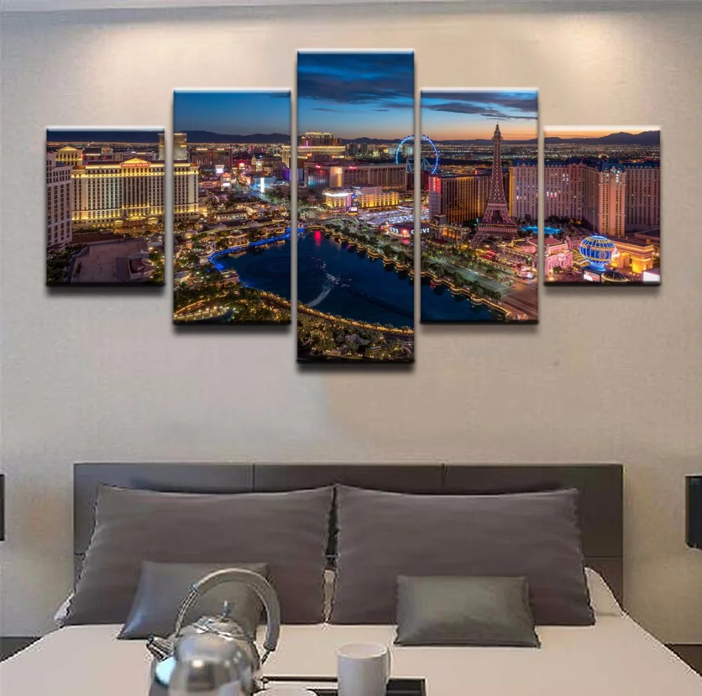 Canvas Picture Wall Art Frame Print Poster 5 Pieces Cityscape Las Vegas Night Skyscraper Painting Home Decor For Living Room
Canvas Picture Wall Art Frame Print Poster 5 Pieces Cityscape Las Vegas Night Skyscraper Painting Home Decor For Living Room