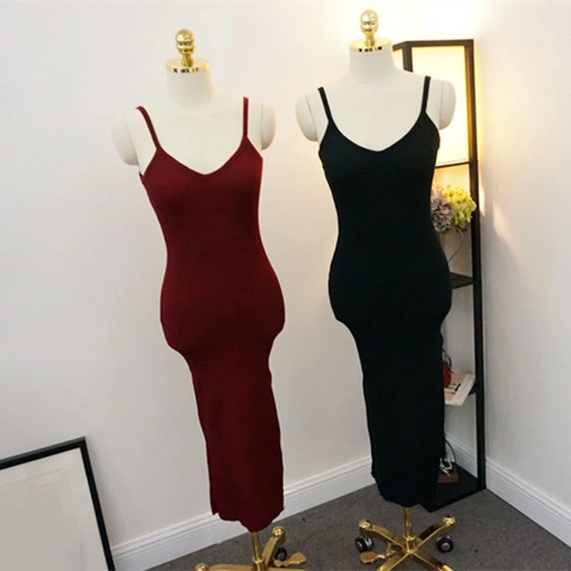 2019 Summer Women Sexy Dress Solid Knitted V-Neck Empire Party Dress Sheath Spaghetti Strap Sleeveless Vestidos Cute Clothing
2019 Summer Women Sexy Dress Solid Knitted V-Neck Empire Party Dress Sheath Spaghetti Strap Sleeveless Vestidos Cute Clothing