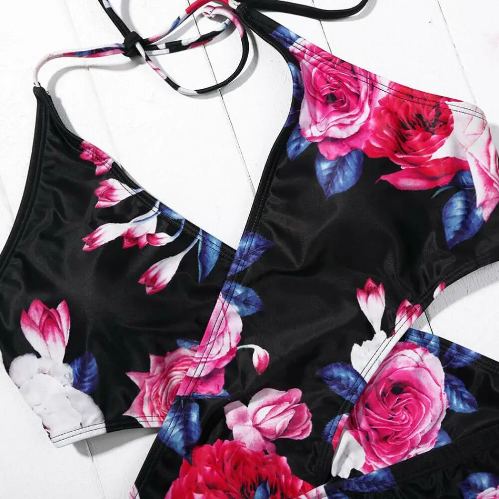 2019 New Family Matching Swimsuit Mother Daughter Women Girls Summer Floral Print Waist Cut Bodysuit Bathing Suit Swimwear | Спорт и