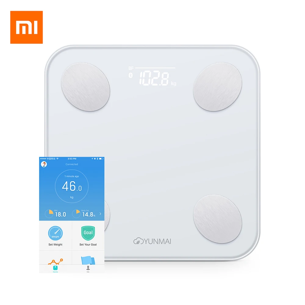 Оригинальный Xiaomi YUNMAI Mini 2 баланс Smart Body Fat весовые весы английское приложение