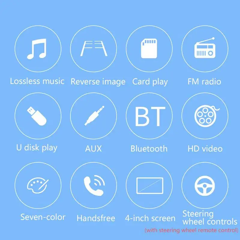 4.1 Inch 1 DIN Car MP5 Player Bluetooth FM Transmitter Radio Stereo Head Unit with Remote Control Can be Connected to Camera
4.1 Inch 1 DIN Car MP5 Player Bluetooth FM Transmitter Radio Stereo Head Unit with Remote Control Can be Connected to Camera