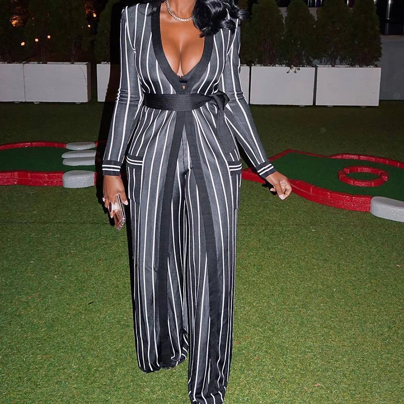 Womens Matching Set Long Sleeve Floor-length Cardigan Kimono Coat Tops + Straight Pants Suit Stripe Two Piece Set Party Oufits
Womens Matching Set Long Sleeve Floor-length Cardigan Kimono Coat Tops + Straight Pants Suit Stripe Two Piece Set Party Oufits