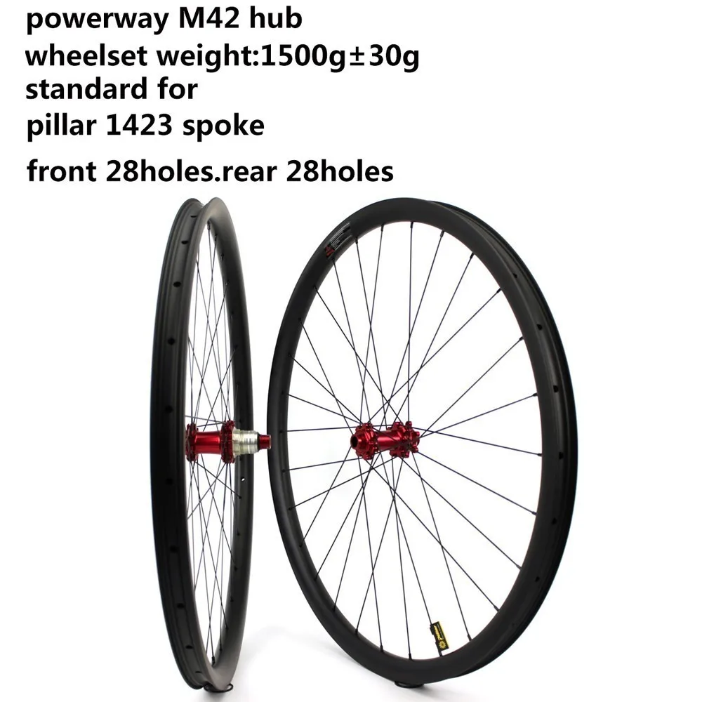29er MTB Carbon Wheel set 28 мм * 24 супер светильник углеродный обод опора 1423 спицы для