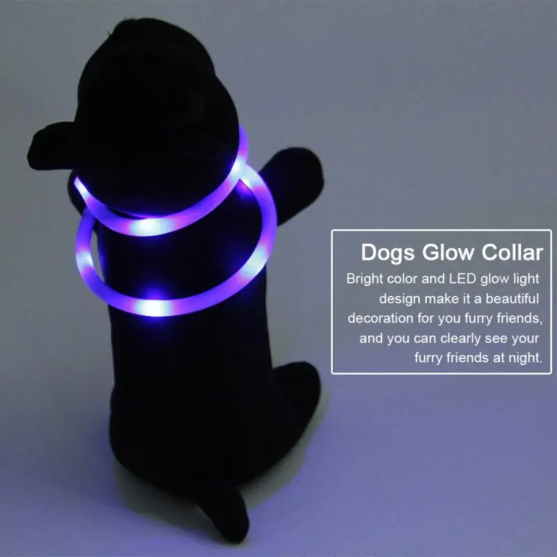 USB Rechargeable LED Pet Dog Collar Flashing Light Glow Safety Belt | Дом и сад