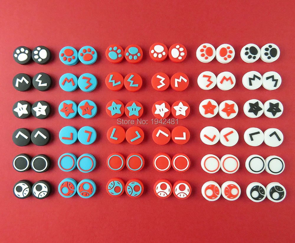 200pcs For Poke Ball Cap Skin Silicone Analog Thumb Stick Grips Caps for Nintend Switch NS Controller Sticks Cover - купить по