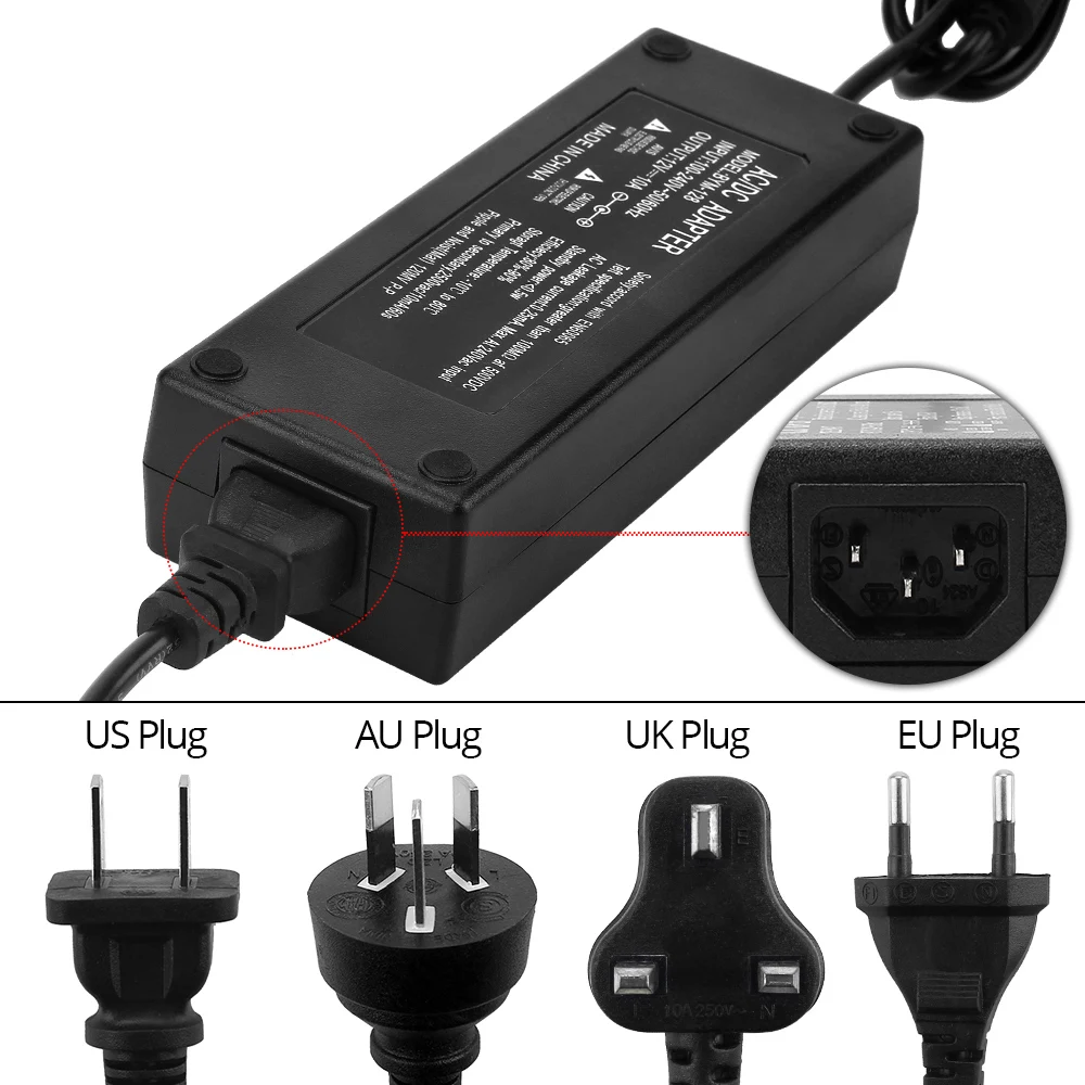 AC 100V-240V to DC 12V Lighting Transformers 1A 2A 3A 5A 6A 8A 10A Power Supply Adapter Converter Charger For LED Strip Light
AC 100V-240V to DC 12V Lighting Transformers 1A 2A 3A 5A 6A 8A 10A Power Supply Adapter Converter Charger For LED Strip Light