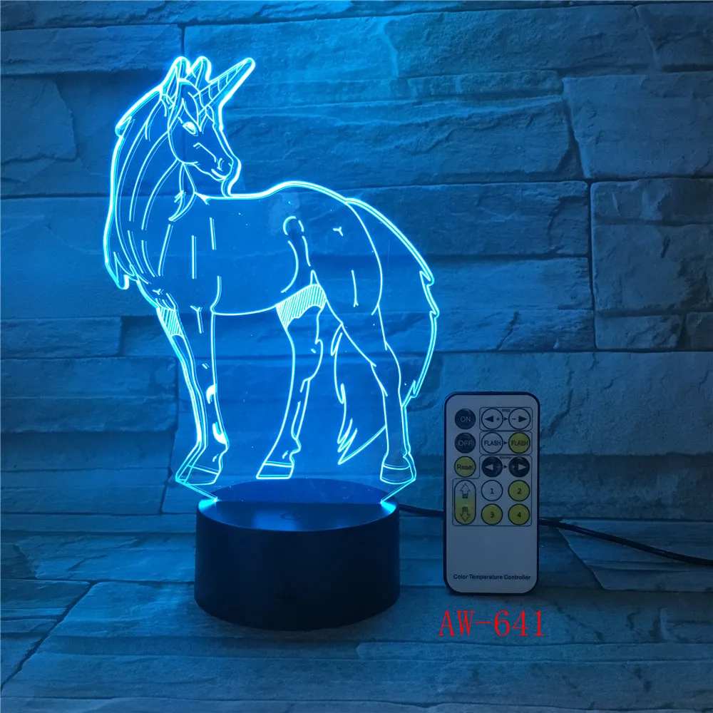 

Unicorn Romantic Gift 3D LED Table Lamp 7 Color Change Night Light Room Decor Lustre Holiday Girlfriend Kid Toys Dropship AW-641