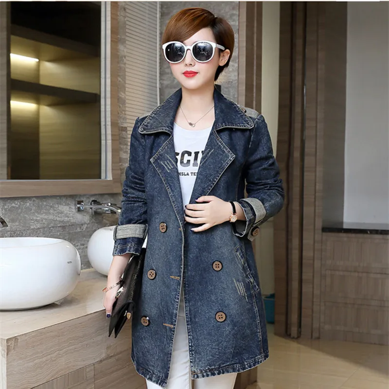 Blue Women Jackets Spring Autumn Long Sleeve Denim Coat Double Breasted Jeans Jacket Women Plus Size Women Denim Jacket 5XL Coat
Blue Women Jackets Spring Autumn Long Sleeve Denim Coat Double Breasted Jeans Jacket Women Plus Size Women Denim Jacket 5XL Coat