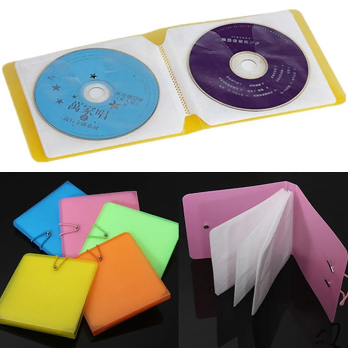 Новый 12-дисковый пластиковый альбом коробка для CD VCD DVD портативный бумажник