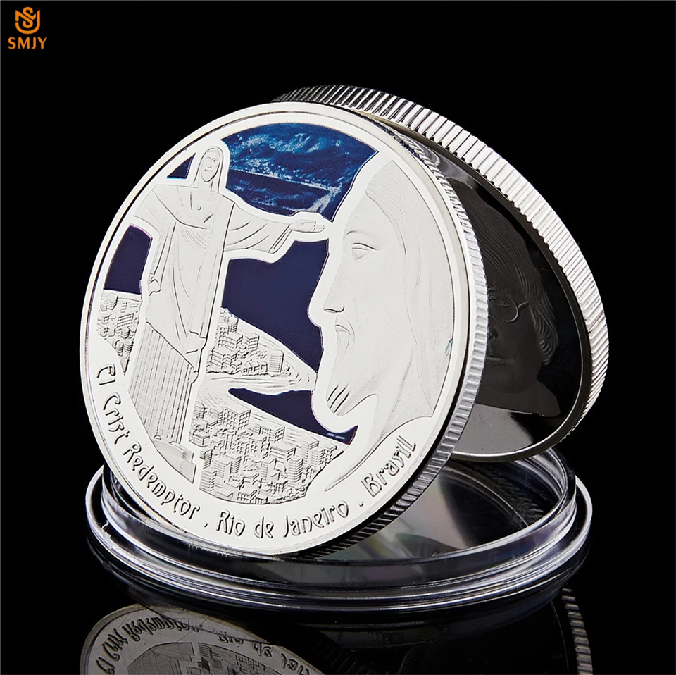 Jesus Christian Brazil Rio Geographical Coordinates South America Silver Plated Religious Commemorative Coin Collection
Jesus Christian Brazil Rio Geographical Coordinates South America Silver Plated Religious Commemorative Coin Collection