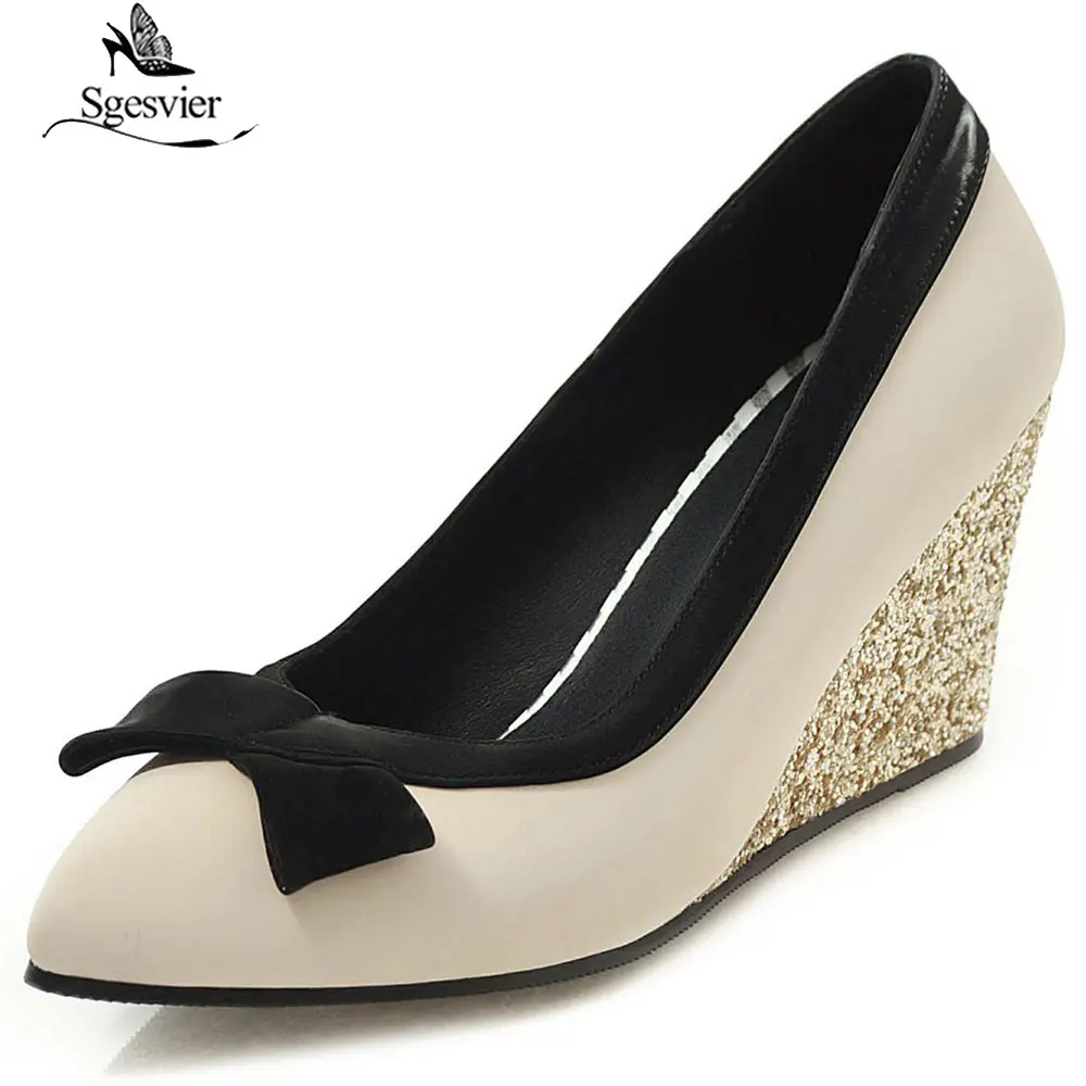 SGESVIER Lady Wedges Black Big Size Slip on High Heel Shoes Summer Spring Female Casual Wedge Heels 2019 Pumps Women G286
SGESVIER Lady Wedges Black Big Size Slip on High Heel Shoes Summer Spring Female Casual Wedge Heels 2019 Pumps Women G286