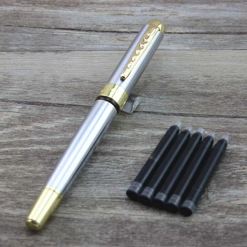 

JINHAO fountain pen luxury metal pens business gift boyfriend teacher father present with 5pcs ink sac 003
