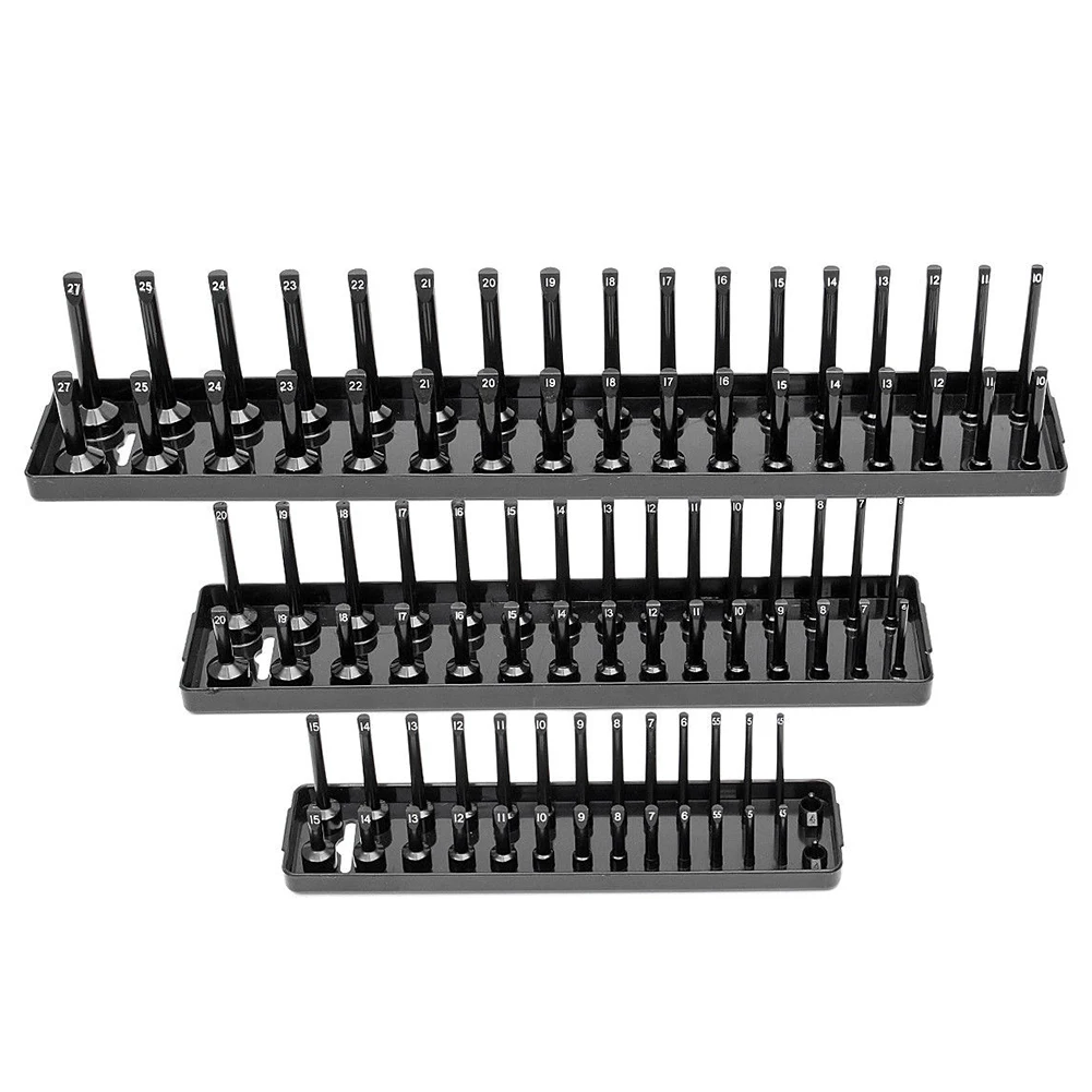 3PCS/Set Garage Storage Tool Rack Holder Home Socket Tray 1/4'' 3/8'' 1/2'' Plastic Shelf Stand Metric SAE Organizer Accessories
3PCS/Set Garage Storage Tool Rack Holder Home Socket Tray 1/4'' 3/8'' 1/2'' Plastic Shelf Stand Metric SAE Organizer Accessories