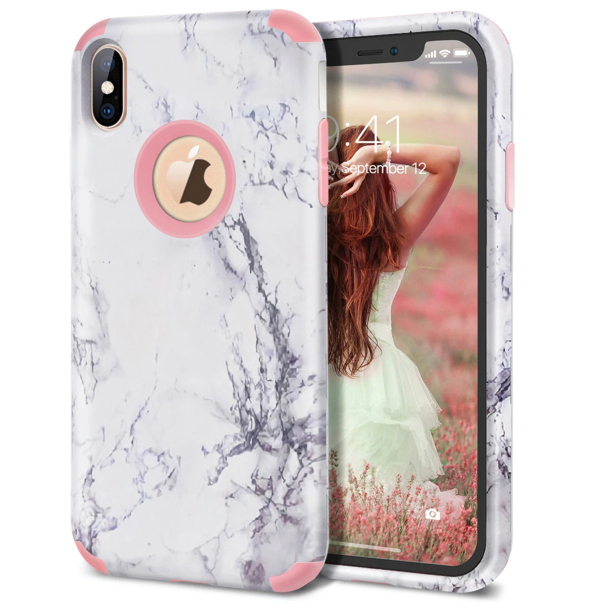 Роскошный Мраморный Жесткий Чехол для iPhone X XR XS Max 7 6 6s 8 Plus силиконовый чехол с