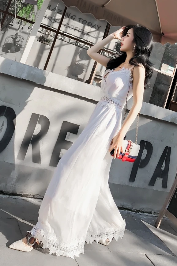 White Solid Chiffon Jumpsuits Women Lace Patchwork Wide Leg Ankle Length Strapless Pants Fashion Female Jumpsuit
White Solid Chiffon Jumpsuits Women Lace Patchwork Wide Leg Ankle Length Strapless Pants Fashion Female Jumpsuit