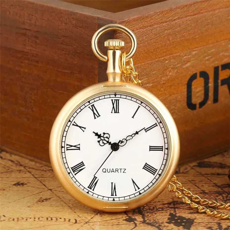 Изысканные кварцевые карманные часы с открытым лицом римские цифры аналоговый