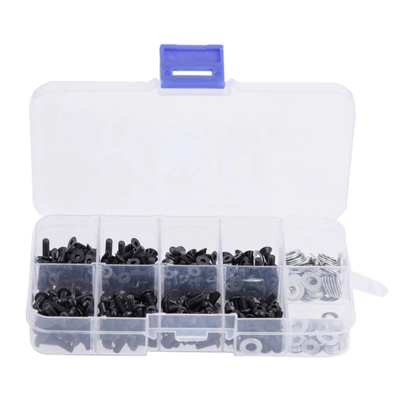 340pcs M3 Flat & Round Head Screws Set Accessories Box For 1/10 Hsp Rc Car 10.9 High Strengt Screw Remote Control Rc Part
340pcs M3 Flat & Round Head Screws Set Accessories Box For 1/10 Hsp Rc Car 10.9 High Strengt Screw Remote Control Rc Part
