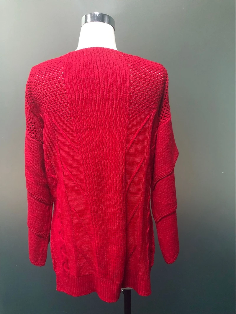 New Women Casual Winter Warm V-Neck Oversized Tops Chunky Knitted Sweater Jumper Hollow Out Ruffles Red Pullover
New Women Casual Winter Warm V-Neck Oversized Tops Chunky Knitted Sweater Jumper Hollow Out Ruffles Red Pullover