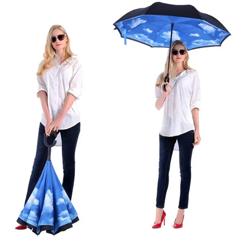 Inverted Double Umbrella Inverted Folding Umbrella Windproof UV Protection For Car Outdoor C-shaped Handle Umbrella
Inverted Double Umbrella Inverted Folding Umbrella Windproof UV Protection For Car Outdoor C-shaped Handle Umbrella
