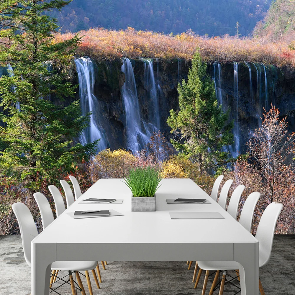 Фото Клифф водопад съемные обои настенная Фреска Ресторан украшения - купить