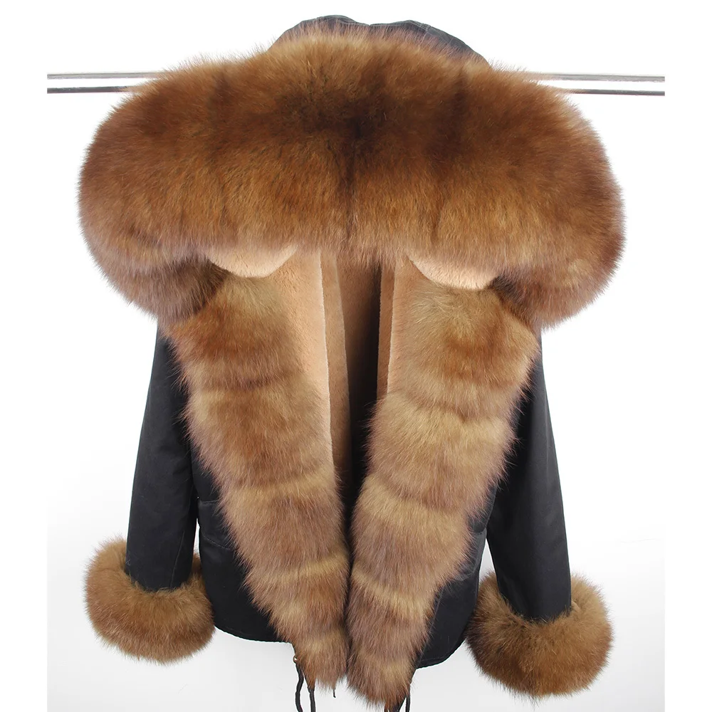 MAOMAOKONG Winter Short Jacket Women Parka 2018 Natural Fox Fur Collar Real Coat Lining Thick Warm Streetwear | Женская одежда