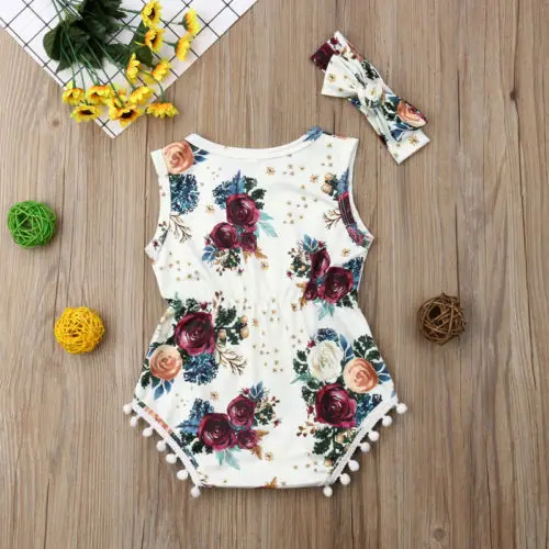 0-24M Newborn Baby Girl Floral Bodysuit Summer Clothing Sleeveless Susuit Cute Tassel Outfit Headband Cotton Clothes Set
0-24M Newborn Baby Girl Floral Bodysuit Summer Clothing Sleeveless Susuit Cute Tassel Outfit Headband Cotton Clothes Set