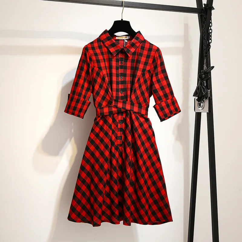 2XL-6XL Large Size Women Summer Dress 2020 Red Black Plaid Shirt Dress Casual office Ladies Dress Elegant Big Plus Size Vestidos
2XL-6XL Large Size Women Summer Dress 2020 Red Black Plaid Shirt Dress Casual office Ladies Dress Elegant Big Plus Size Vestidos