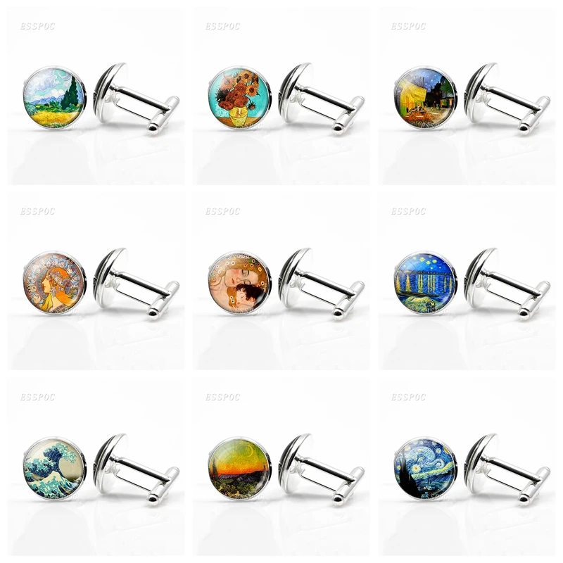 Van Gogh Monet Klimt's Paintings Men Cuff Links Business Wedding Cufflinks For Shirt Fashion Jewelry Gift Valentines Accessories
Van Gogh Monet Klimt's Paintings Men Cuff Links Business Wedding Cufflinks For Shirt Fashion Jewelry Gift Valentines Accessories