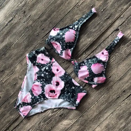 Summer New Stylish Women Bikini Set Floral Push-up Padded Bra Bandage Swimsuit Triangle Swimwear Bathing | Спорт и развлечения