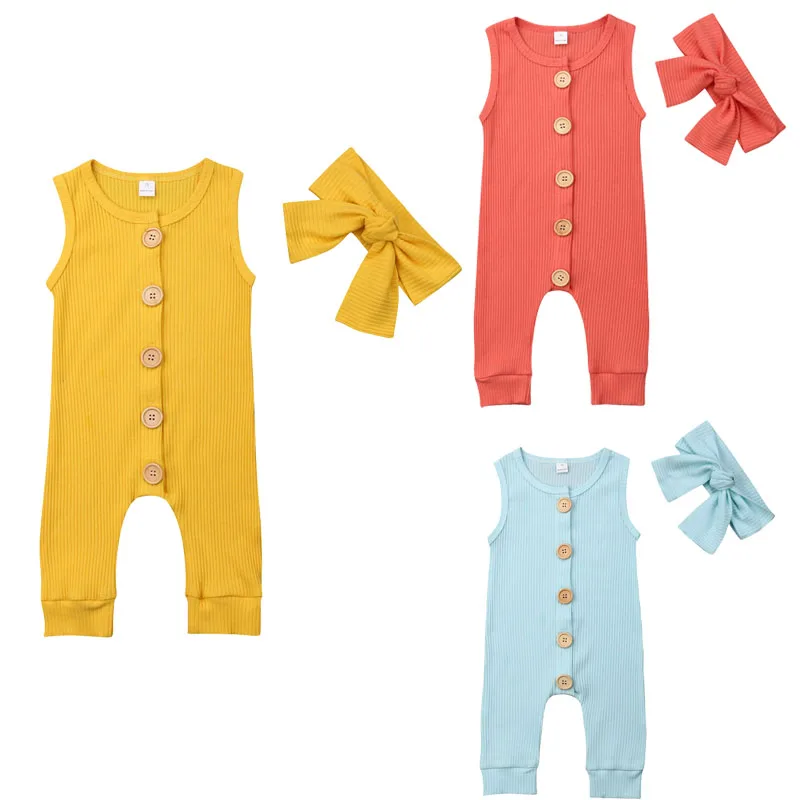 2019 Summer Newborn Baby Boy Girl Sleeveless Solid Color Cotton Romper Jumpsuit Headband 2PCS Outfits Baby Clothes 0-18M
2019 Summer Newborn Baby Boy Girl Sleeveless Solid Color Cotton Romper Jumpsuit Headband 2PCS Outfits Baby Clothes 0-18M