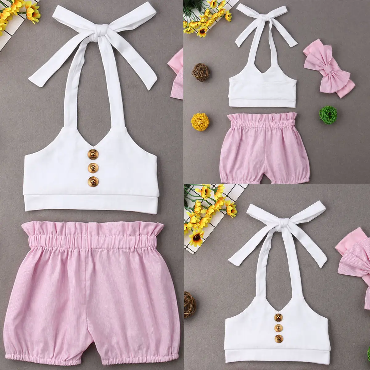Pudcoco Girl Set 6M-3Y 3pcs Newborn Kids Baby Girl Hanging neck Tops+Short Pants+Headband Outfits Set
Pudcoco Girl Set 6M-3Y 3pcs Newborn Kids Baby Girl Hanging neck Tops+Short Pants+Headband Outfits Set