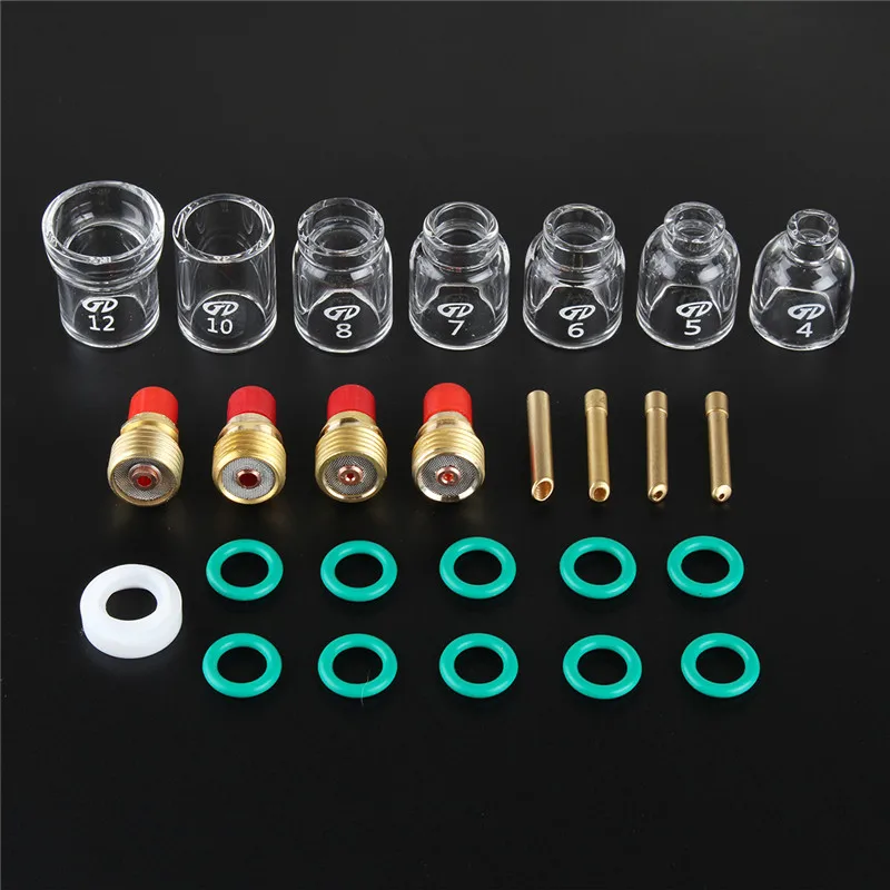 26pcs TIG Welding Accessories Torch Clamp Slot Cup Ring Glass for WP-9/20/25 Power Tool Accessories Tools Kit Set New 2018
26pcs TIG Welding Accessories Torch Clamp Slot Cup Ring Glass for WP-9/20/25 Power Tool Accessories Tools Kit Set New 2018