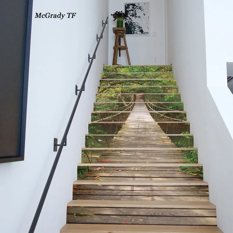 13pcs/set 3D Bridge Pattern Stair Stickers Waterproof Removable Self-adhesive Wall Floor Decal DIY Home Decor Decorative Sticker
13pcs/set 3D Bridge Pattern Stair Stickers Waterproof Removable Self-adhesive Wall Floor Decal DIY Home Decor Decorative Sticker