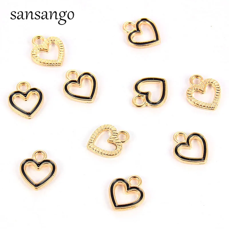 10PCS/lots Alloy White Black Small Hollow Heart Charms For DIY Jewelry Making Sling Gold Love Heart Charm Pendants Accessories
10PCS/lots Alloy White Black Small Hollow Heart Charms For DIY Jewelry Making Sling Gold Love Heart Charm Pendants Accessories